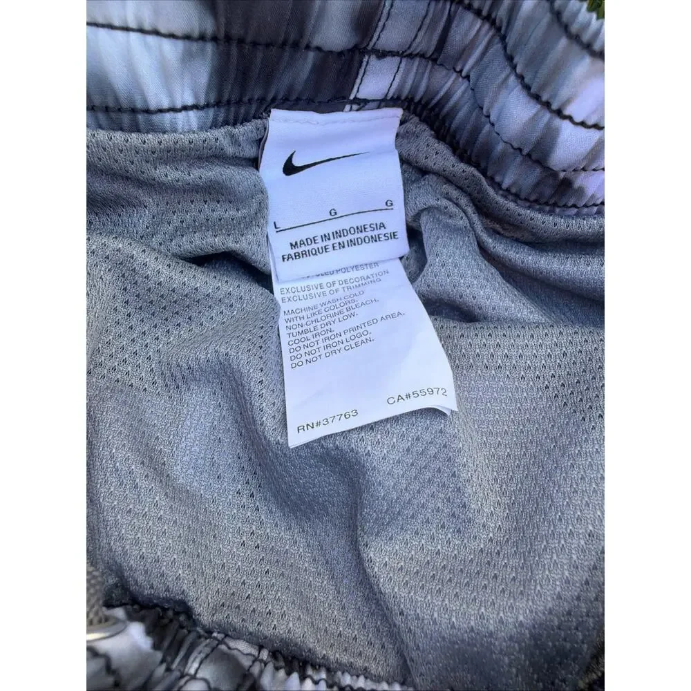 Nike Tie-Dye Mens Swim Shorts Trunks 7” Size Large New Black Grey White NEW!